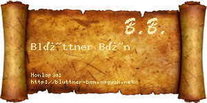 Blüttner Bán névjegykártya